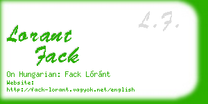 lorant fack business card